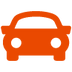 Orange icon depicting the front view of a car.