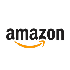 Amazon logo featuring the word 'amazon' in lowercase black letters with an orange arrow curving from the 'a' to the 'z'.